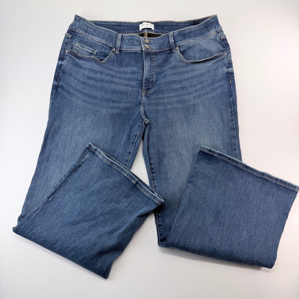 Lane Bryant High Rise Tighter Tummy Bootcut Jeans Blue 24 Medium Wash Stretch